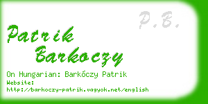 patrik barkoczy business card